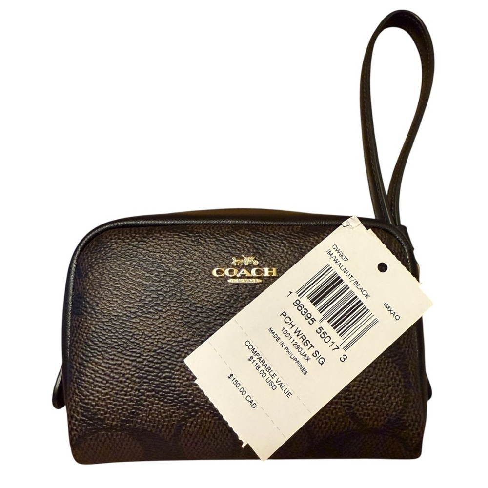 Coach Pouch Wristlet Signature - Picture 5 of 9